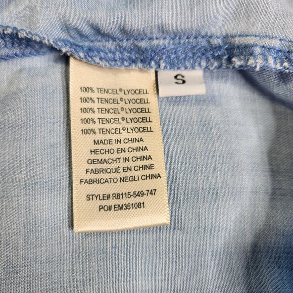 Anthropologie Cloth & Stone Ruffle Chambray Dress Size Small - Picture 10 of 10